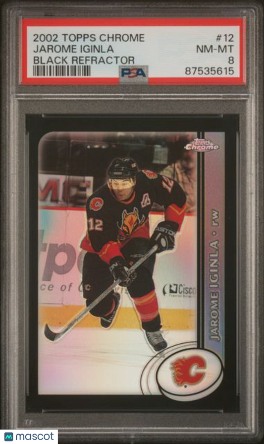 2002 Topps Chrome Hockey - Jarome Iginla #12 - Black Refractor /100 - PSA - /100