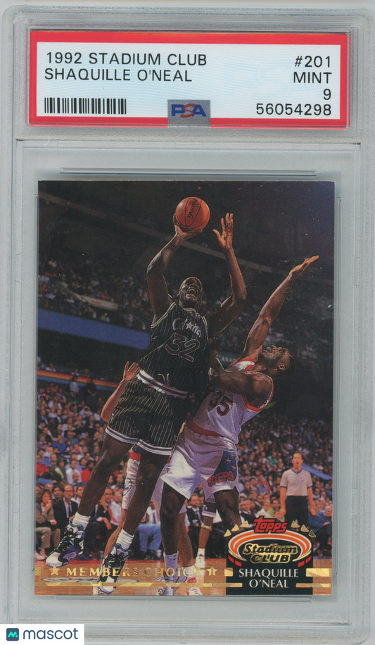 1992 Stadium Club Shaquille O'Neal #201 PSA 9 - ROOKIE