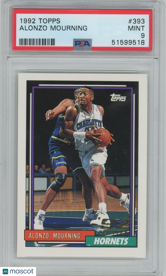1992 Topps Alonzo Mourning ROOKIE #393 PSA 9