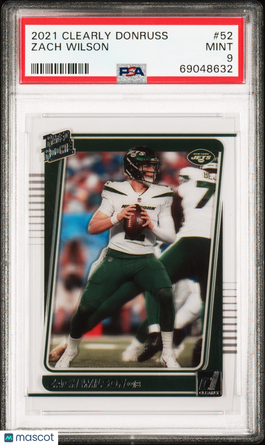 2021 Panini Celarly Donruss #52 Zach Wilson New York Jets RC Rookie PSA 9 MINT