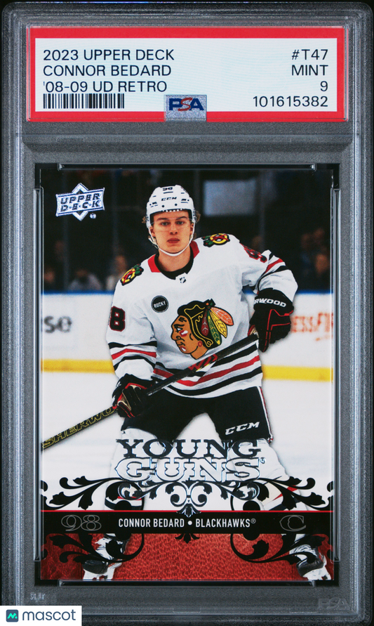 2023 Upper Deck Hockey Young Guns UD Retro Connor Bedard RC Rookie PSA 9 MINT