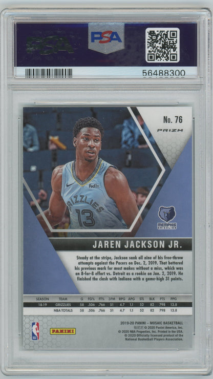 2019 Panini Mosaic Jaren Jackson JR. ROOKIE #76 Green Mosaic PSA 10