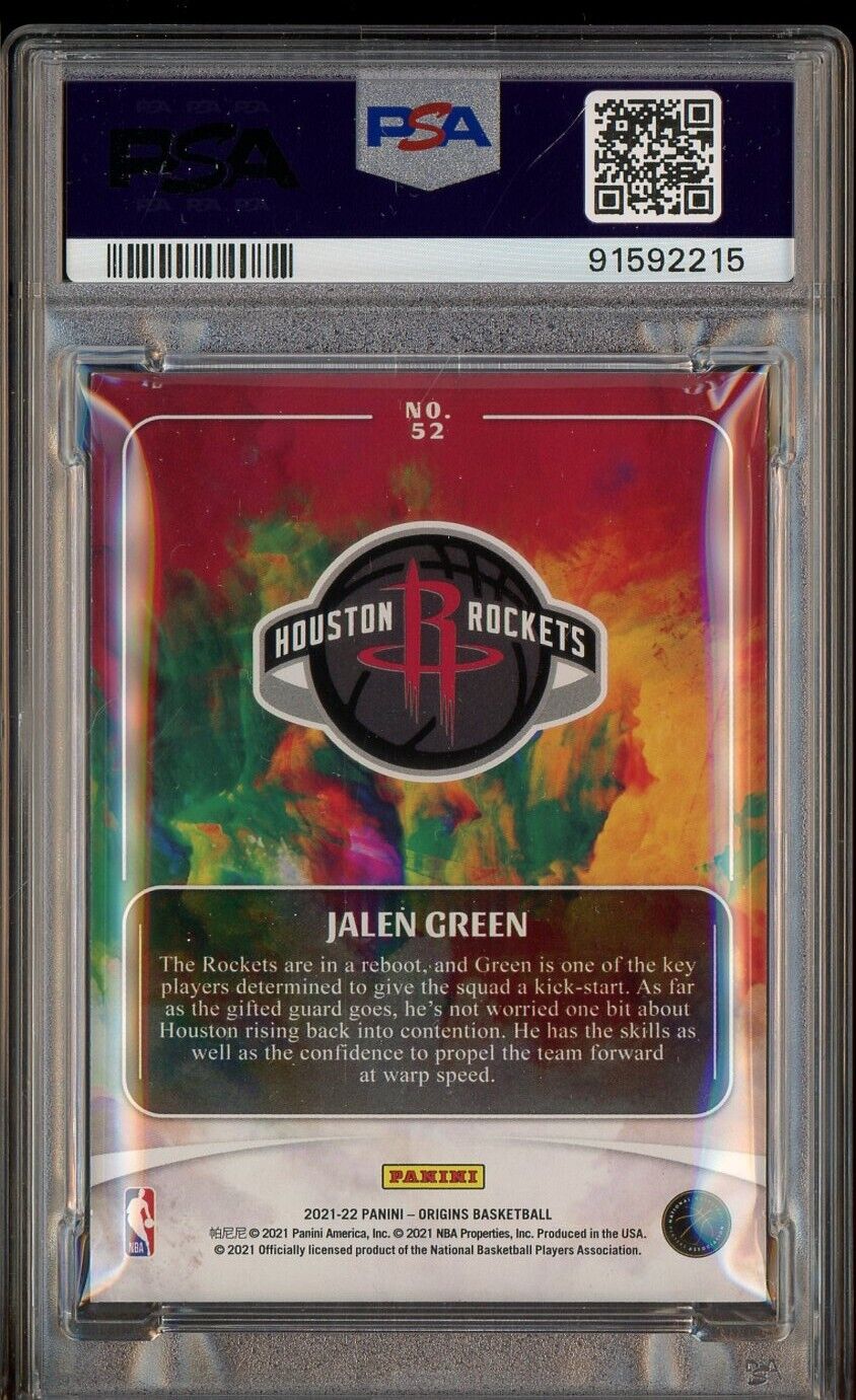 2021 Panini Origins #52 Jalen Green Houston Rockets RC Rookie PSA 8 NM-MT