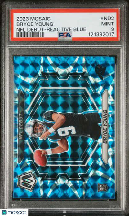 2023 Panini Mosaic #ND2 - Bryce Young -  Reactive Blue - ROOKIE - PSA - ROOKIE