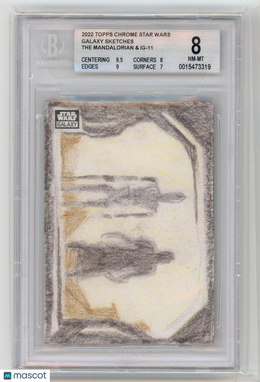 2022 Star Wars Galaxy Sketches The Mandalorian & IG-11 by Elise Gegauff BGS 8