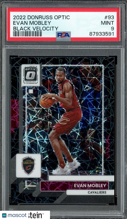 2022 Donruss Optic Black Velocity #93 Evan Mobley Cavaliers 33/39 PSA 9 MINT