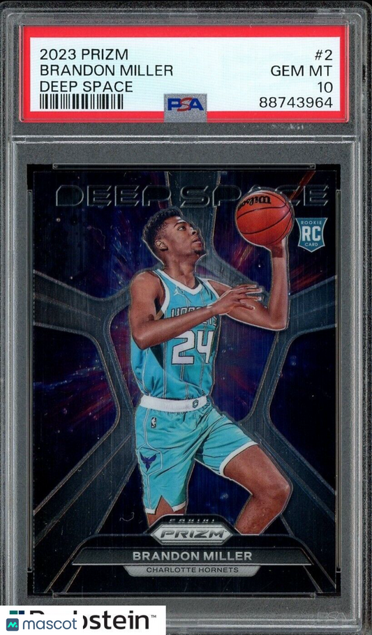 2023 Panini Prizm Deep Space #2 Brandon Miller Hornets RC Rookie PSA 10