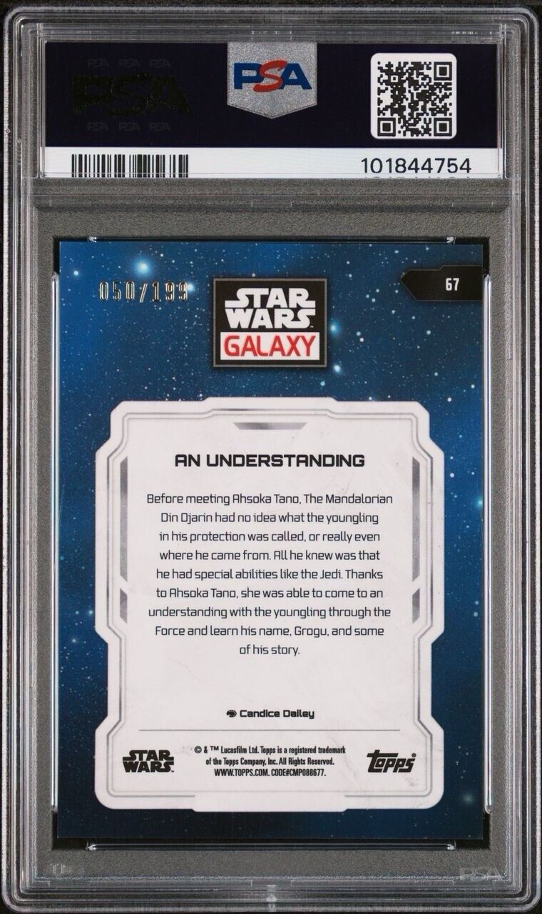 2024 Topps Star Wars Galaxy - An Understanding #67- Aqua Refractor /199 - PSA 10