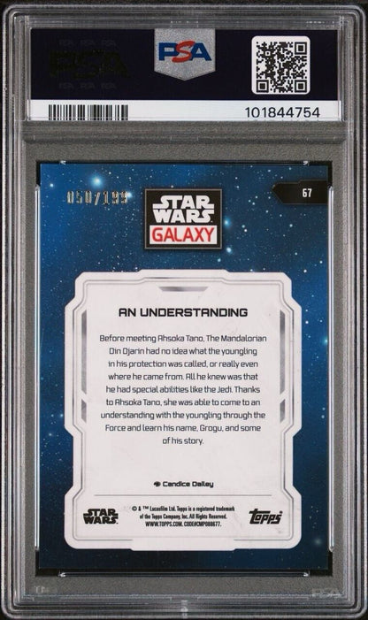 2024 Topps Star Wars Galaxy - An Understanding #67- Aqua Refractor /199 - PSA 10