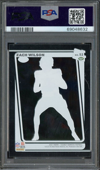 2021 Panini Celarly Donruss #52 Zach Wilson New York Jets RC Rookie PSA 9 MINT