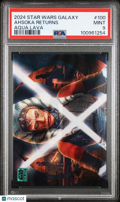 2024 STAR WARS GALAXY AQUA LAVA #100 AHSOKA RETURNS 111/175 PSA 9