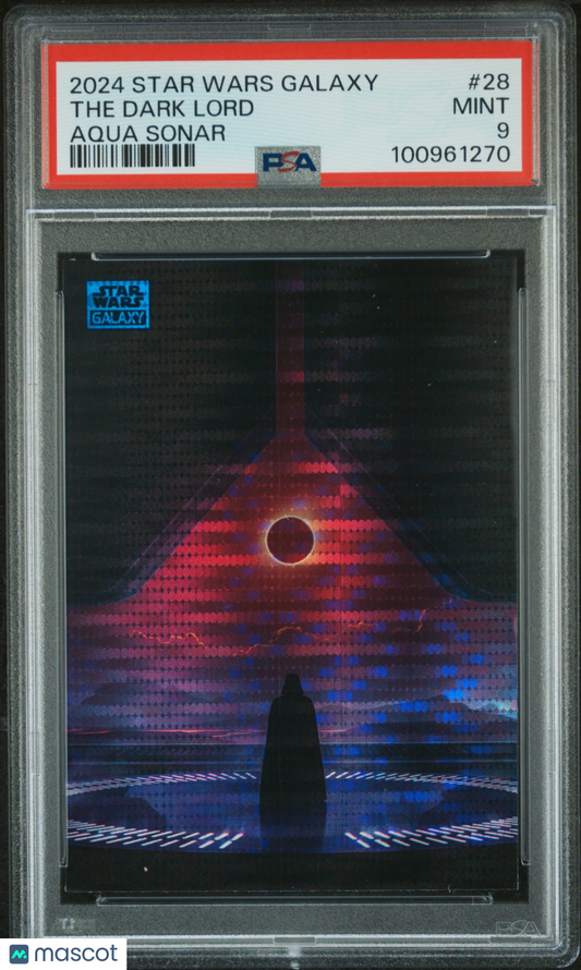 2024 TOPPS CHROME STAR WARS GALAXY AQUA SONAR #28 THE DARK LORD 183/199 PSA 9