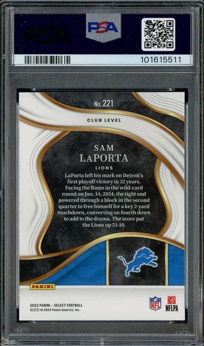 2023 Select #221 Sam LaPorta Lions RC Rookie PSA 10 - ROOKIE