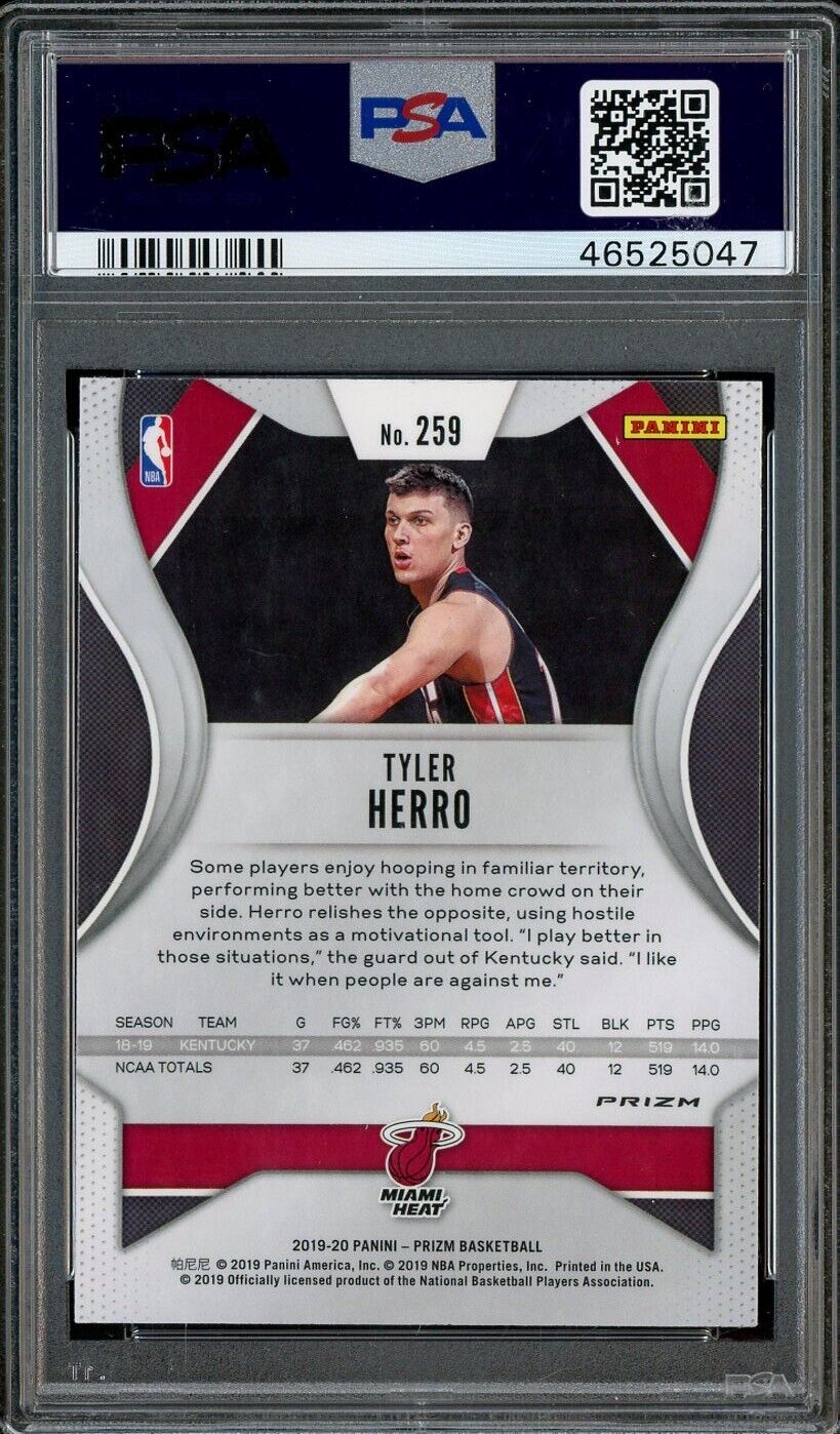 2019 Panini Green Prizm #259 Tyler Herro Heat RC Rookie PSA 9 MINT - ROOKIE
