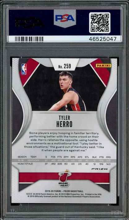 2019 Panini Green Prizm #259 Tyler Herro Heat RC Rookie PSA 9 MINT - ROOKIE