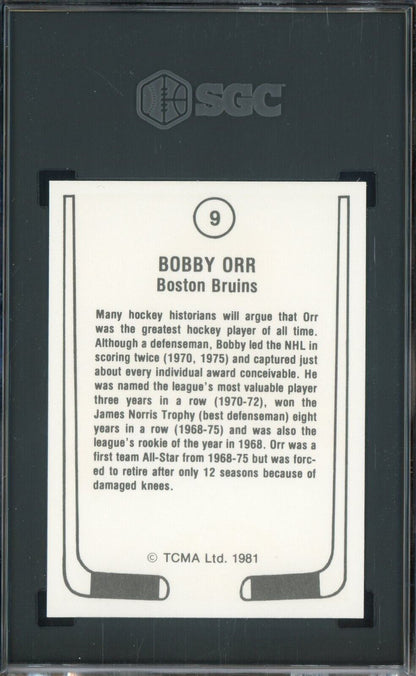 1981-82 TCMA Hockey #9 Bobby Orr Bruins HOF SGC 9.5 MINT+