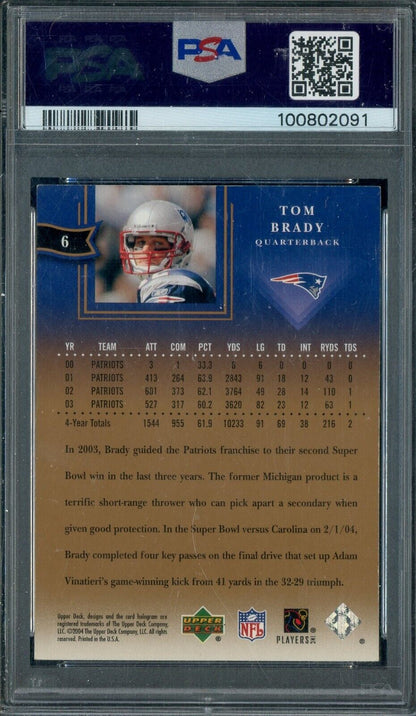 2004 UD Diamond Collection All-Star Lineup #6 Tom Brady Patriots PSA