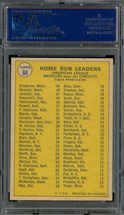 1970 O-Pee-Chee OPC #66 Al Home Run Leaders w/ Killebrew Jackson HOF PSA 5