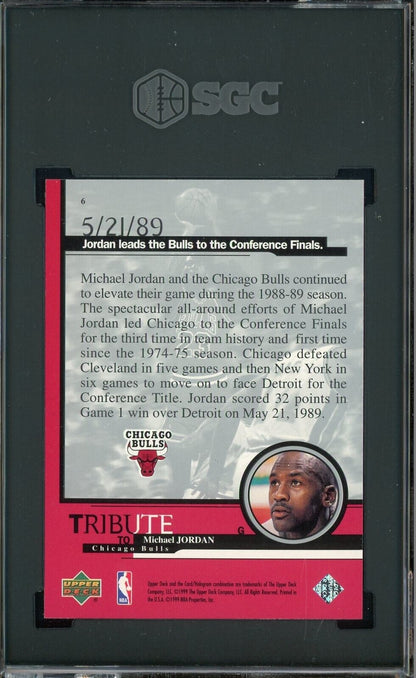 1999 UD Tribute To MJ #6 Michael Jordan Chicago Bulls HOF SGC 9.5 MINT+