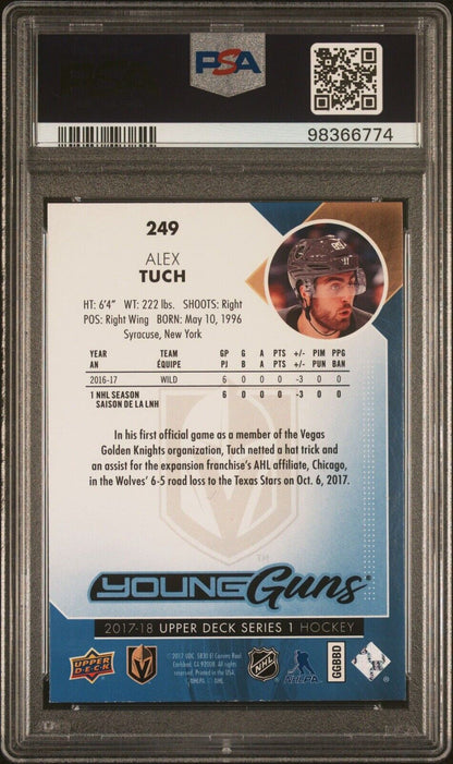 2017 Upper Deck Hockey - Alex Tuch - Young Guns - YG ROOKIE - Silver Foil - PSA