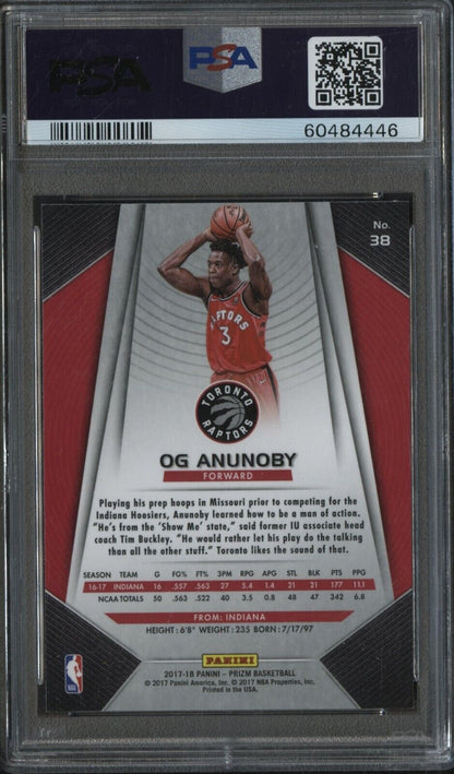 2017 Panini Prizm #38 OG Anunoby Toronto Raptors RC Rookie PSA 9 - ROOKIE