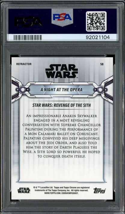 2019 Star Wars Topps Chrome Leg Refractor #58 A Night At The Opera PSA 9 MINT