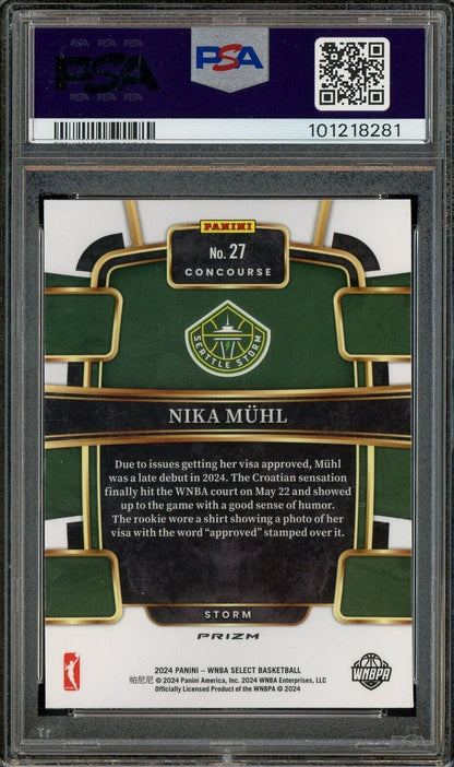 2024 Panini Select WNBA Silver Prizm #27 Nika Muhl RC Rookie PSA 9 ROOKIE