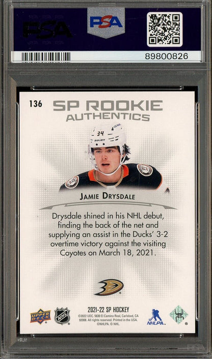 2021 SP Authentic Hockey - SP ROOKIE - Jamie Drysdale RC ROOKIE /1199 PSA 10