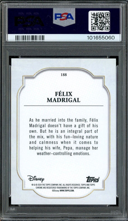 2024 Topps Chrome Disney Black & White Speckle /101 Felix Madrigal PSA 9 - /101