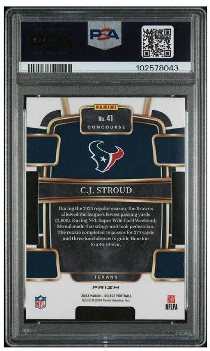 2023 Panini Select C.J. Stroud #41 Die-Cut Rookie PSA 9