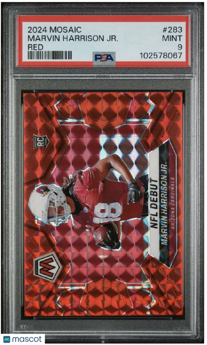 2024 Panini Mosaic Marvin Harrison Jr. #283 Red Mosaic Rookie PSA 9