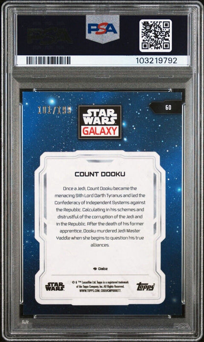 Star Wars Galaxy Count Dooku - Aqua Refractor /199 - PSA 9 - /199