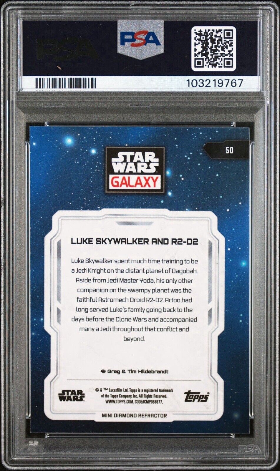 Star Wars Galaxy Mark Hamill Parallel/Variety #50 - REFRACTOR - PSA 9