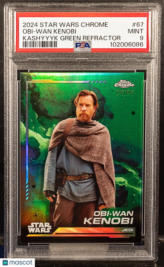 Obi-Wan Kenobi 2024 Star Wars Chrome 67 Kashyyyk Green Refractor 79/99 PSA - /99