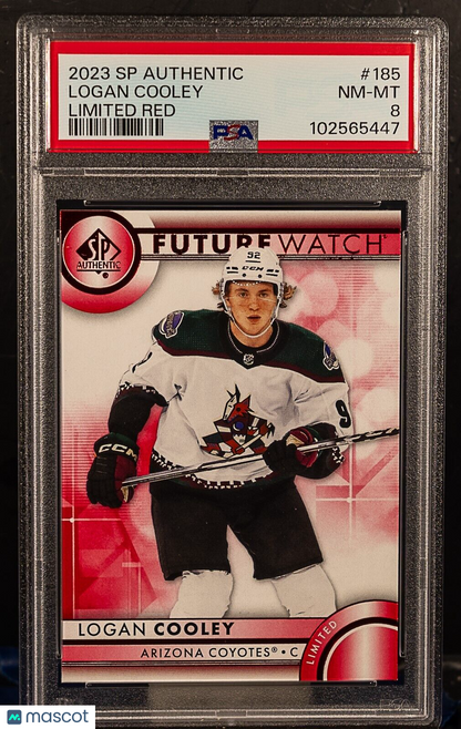 5447 Logan Cooley 2023-24 SP Authentic Red Limited Future Watch RC  PSA - ROOKIE