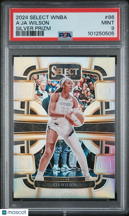 2024 Panini Select WNBA - A'ja Wilson #86 - Silver Prizm - PSA 9 - SILVER