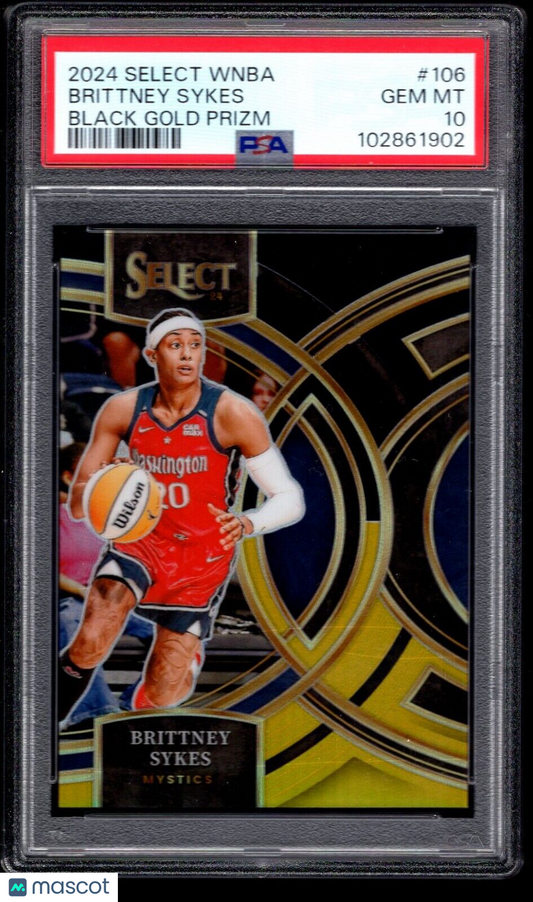 2024 Panini Select WNBA Brittney Sykes #106 Black Gold Prizm - /5 PSA 10 - /5