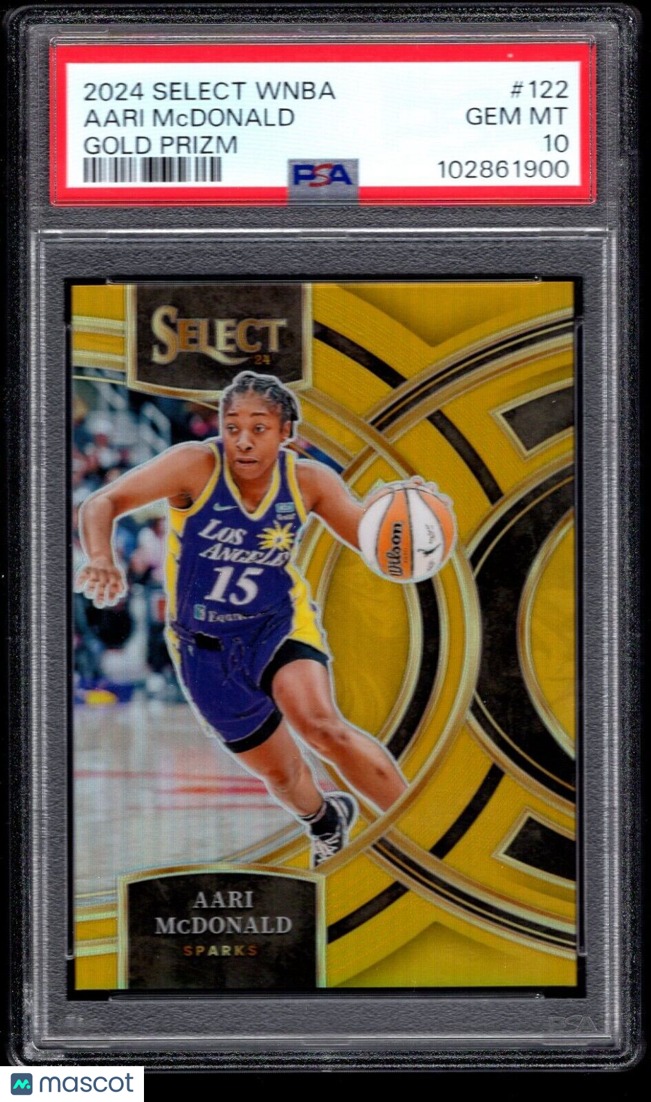 2024 Panini Select WNBA Aari Mcdonald #122 Gold Prizm - /10 PSA 10 - /10