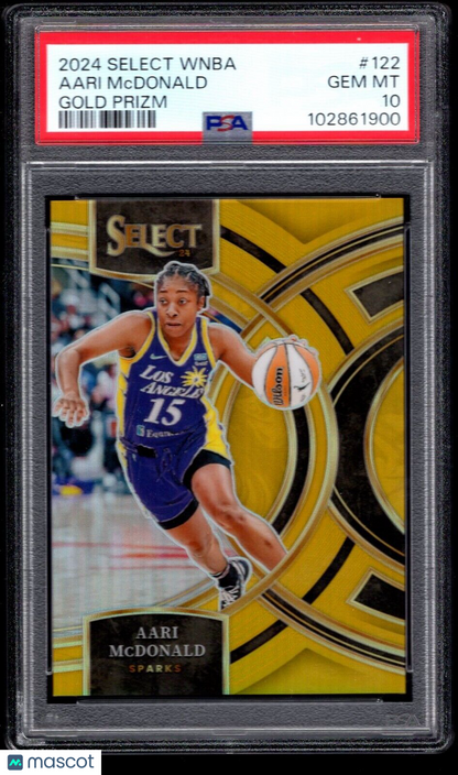 2024 Panini Select WNBA Aari Mcdonald #122 Gold Prizm - /10 PSA 10 - /10