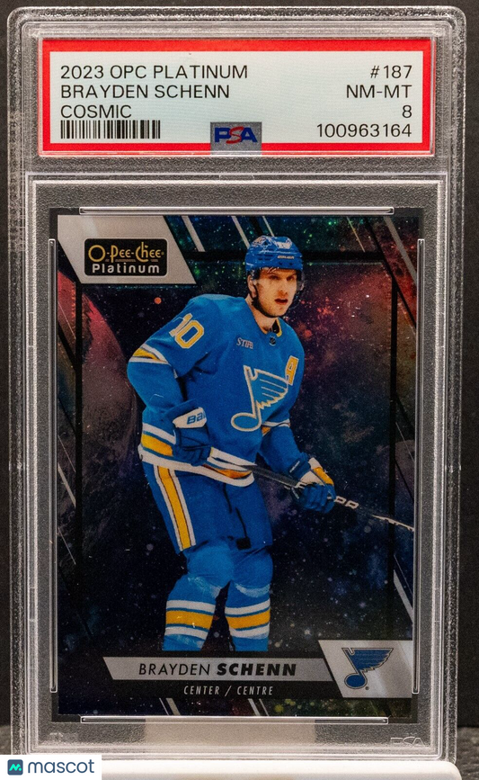 Brayden Schenn 2023 OPC Platinum 187 Cosmic 65/65 PSA  Blues - /65