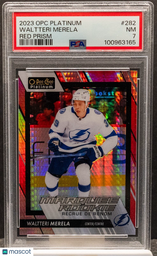 Waltteri Merela 2023 O-Pee-Chee Platinum Red Prism Marquee Rookie RC /199 PSA