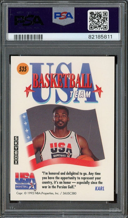 1991 Skybox USA Basketball #535 Karl Malone HOF PSA 6 EX-MT