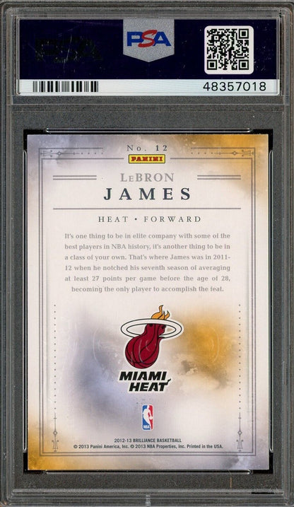 2012 Panini Brilliance Magic Numbers #12 LeBron James Cavaliers PSA 8.5