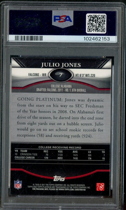 2011 Topps Platinum #7 Julio Jones RC Rookie XFRACTOR PSA 9 Falcons ROOKIE