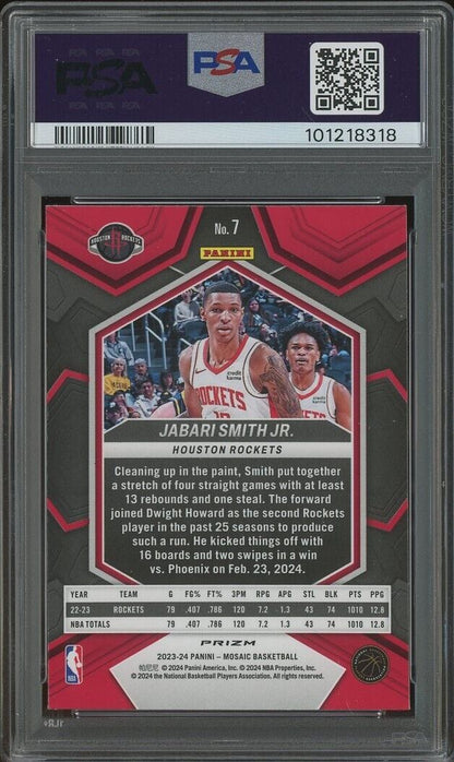 2023 Mosaic White Sparkle #7 Jabari Smith Jr Rockets PSA 9 MINT - WHITE SPARKLE