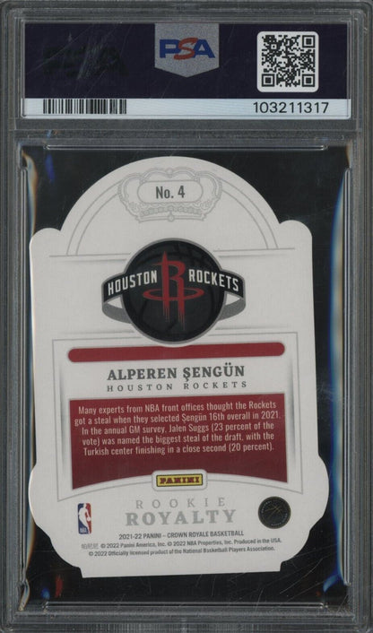 2021 Panini Crown Royale Rookie Royalty /25 Alperen Sengun #4 Purple PSA 9 - /25