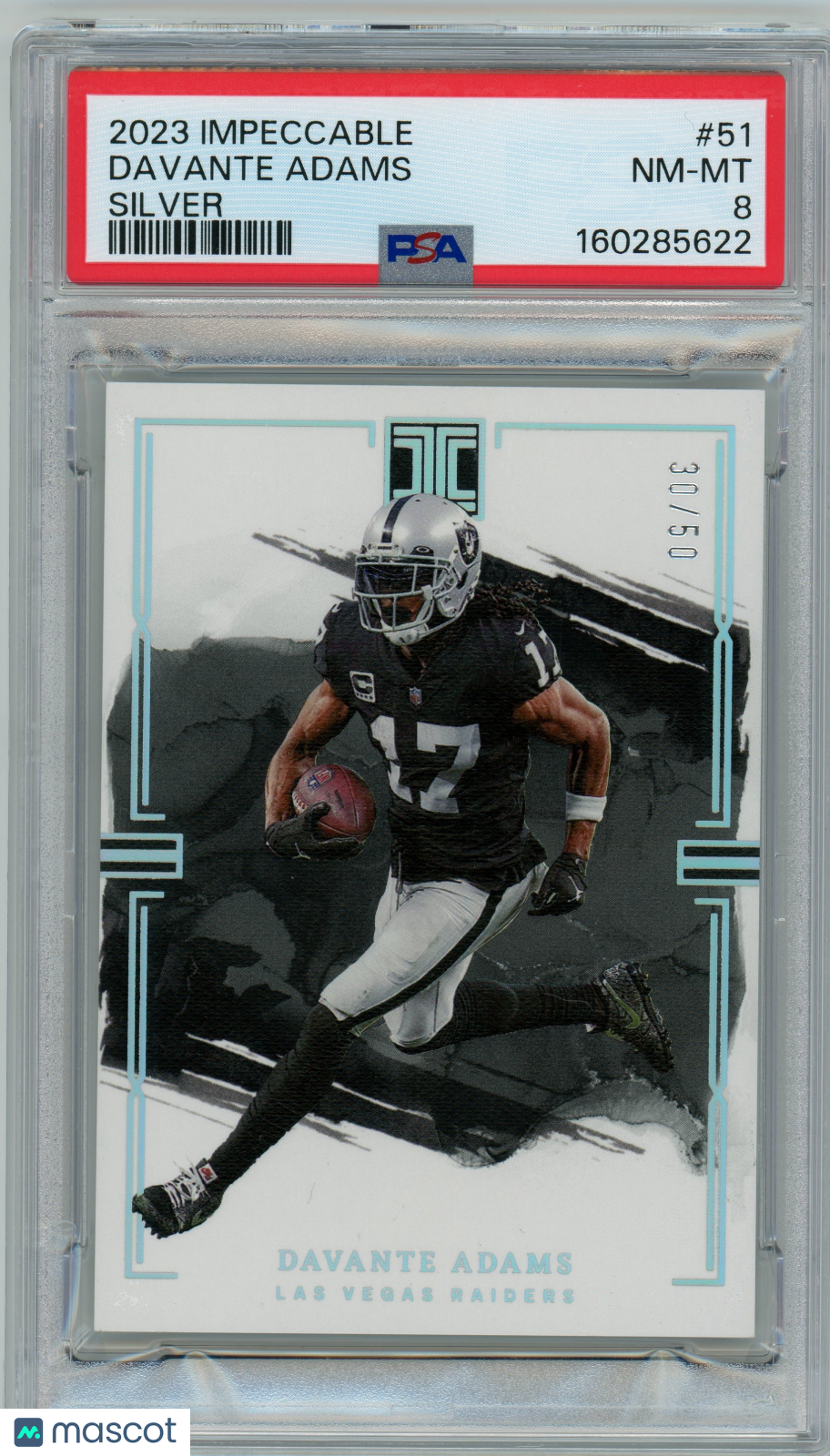 2023 Impeccable - Davante Adams #51 - Silver /50 - PSA - Silver /50