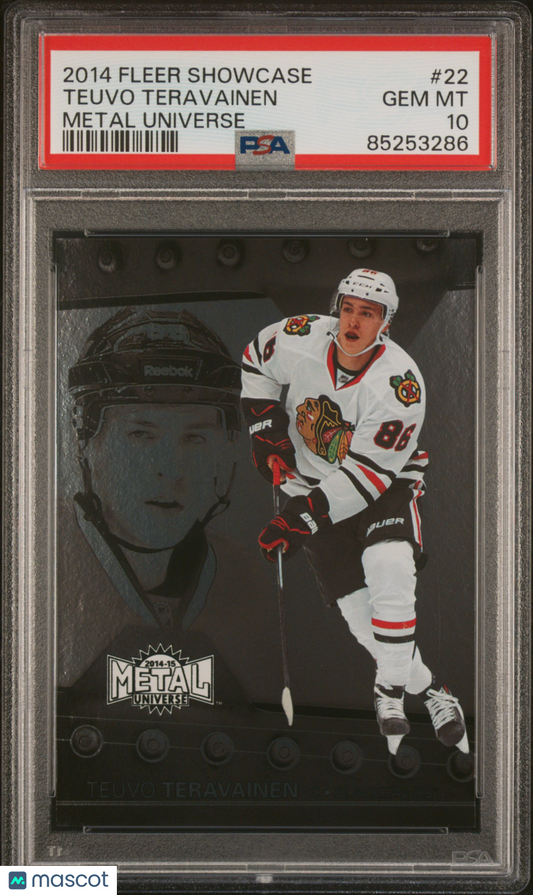 2014 Fleer Showcase Metal Universe Hockey #22 Teuvo Teravainen RC Rookie PSA 10