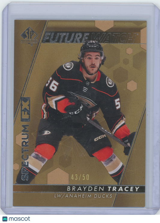 2022-23 SP Authentic Hockey Brayden Tracey #S-67 Future Watch Gold 43/50
