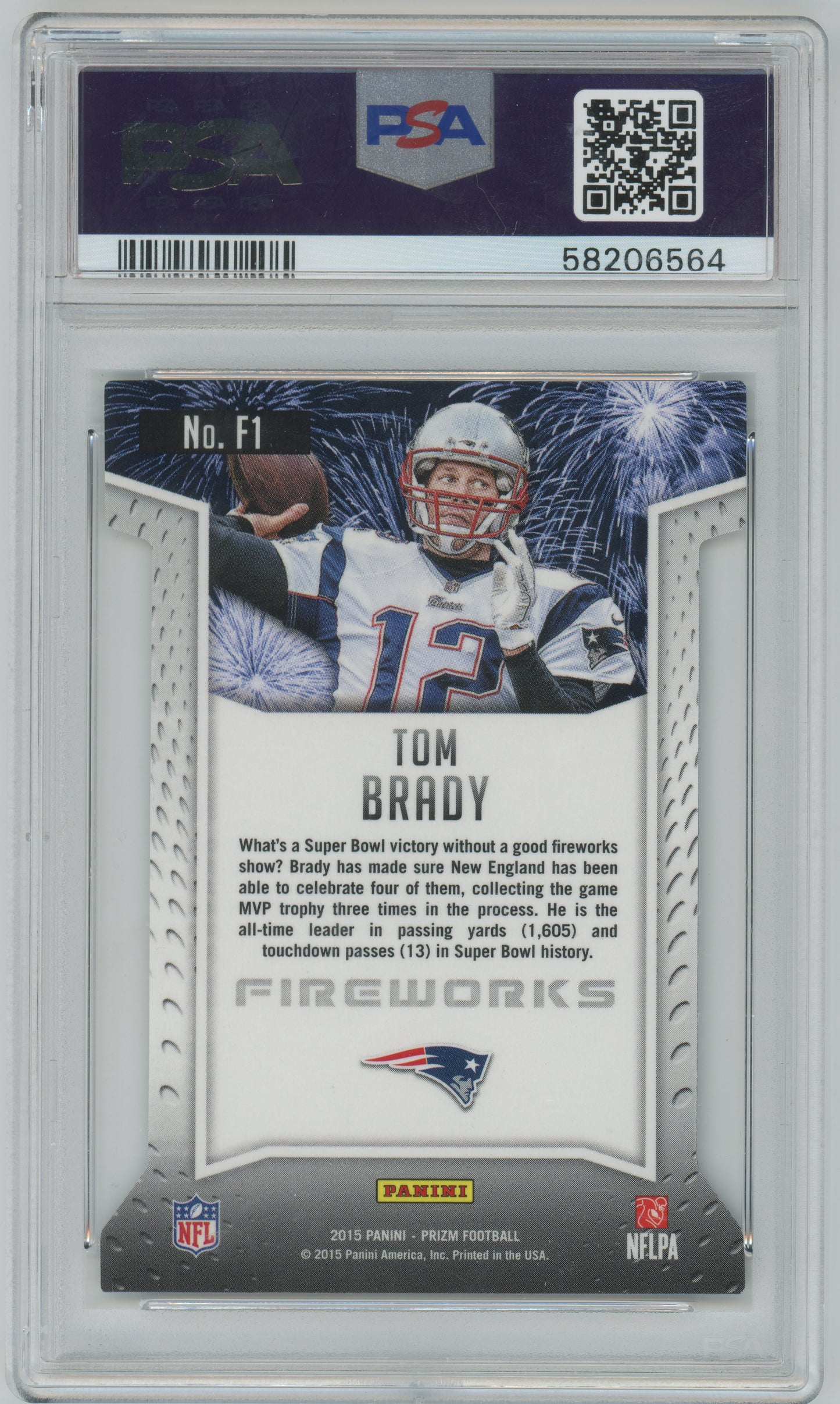 2015 Panini Prizm Fireworks #F1 Tom Brady Patriots PSA 9 MINT